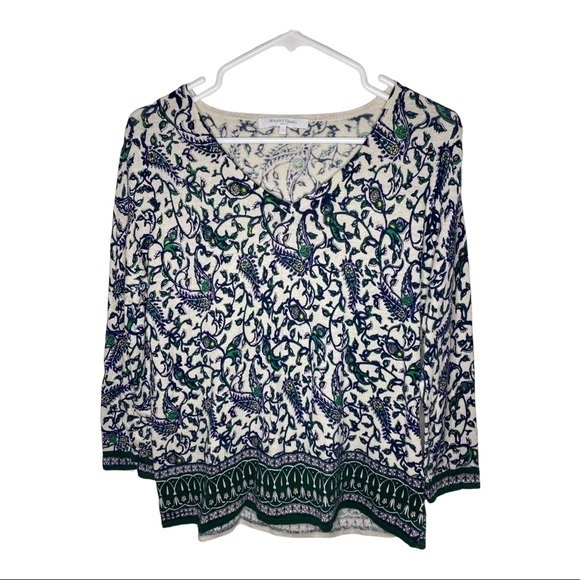 Gerard Darel Paisley V-Neck Sweater Size Small - Picture 3 of 8
